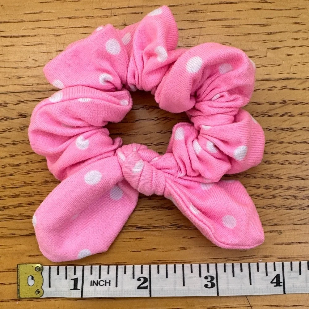 Pink Polka Dot Hair Scrunchie for Kids